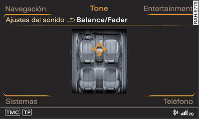 Ajustar balance y fader